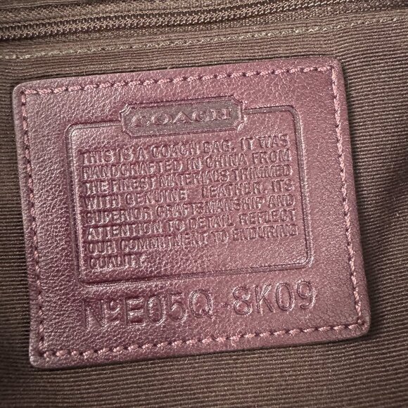 Coach Signature C Brown & Purple Canvas & Suede Baguette Shoulder Bag - Picture 9 of 12